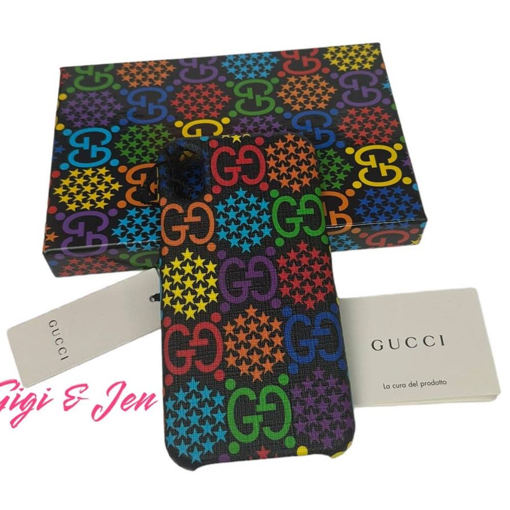 Authentic Gucci GG Psychedelic 603758 PVC XS / X Mobile Phone Case Multicolor